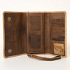ADBG1311 American Darling Hand-Tooled Leather Trifold Wallet -Floral Carved Wristlet