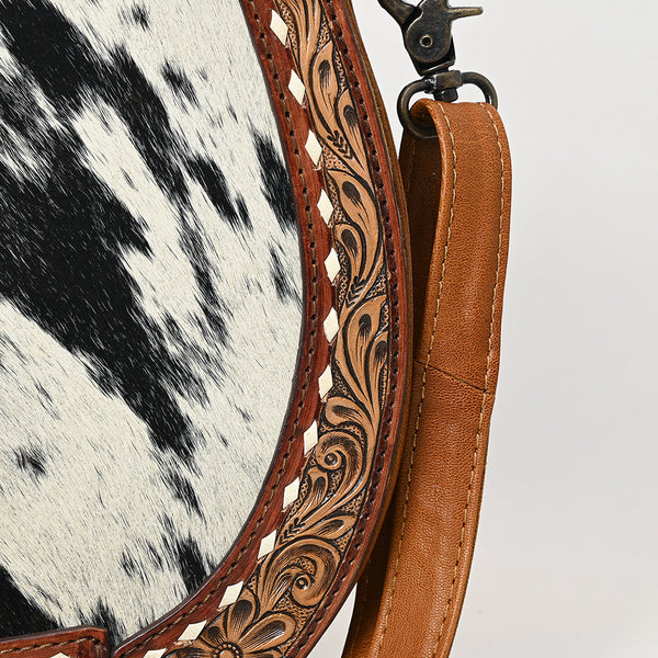ADBG1315 American Darling Hair-On Cowhide Western Leather Crossbody Bag with Hand-Tooled Accents