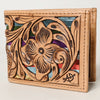 ADBG1236 American Darling Hand Tooled Leather Bifold Wallet -Floral Carved Purse
