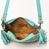 ADBG1322 American Darling Genuine Leather Western Fringe Crossbody Bag with Studded Details
