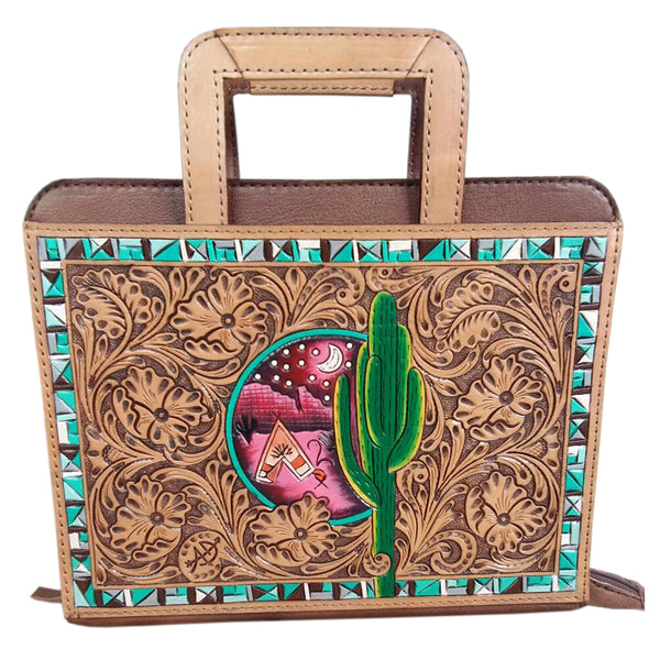 GIBGX1374-Briefcase Genuine Western Leather Women Bag