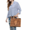 ADBG1194 American Darling Western Hand Tooled Leather Briefcase Bag Genuine Leather