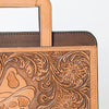 ADBG1194 American Darling Western Hand Tooled Leather Briefcase Bag Genuine Leather