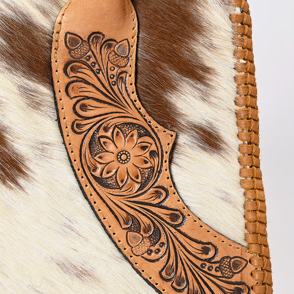 ADBGA488 American Darling Hair-On Cowhide Leather Tote Bag Floral Carved