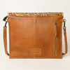 ADBG1389 American Darling Western Leather Crossbody with Hair-On Cowhide & Hand-Tooled Floral Detail