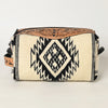 ADBG995 American Darling Hand Tooled Floral Leather Toiletry Bag with Hand-Woven Saddle Blanket