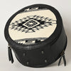 ADBG1391 American Darling Western Leather Canteen Bag with Hand Woven Saddle Blanket & Tooled Strap