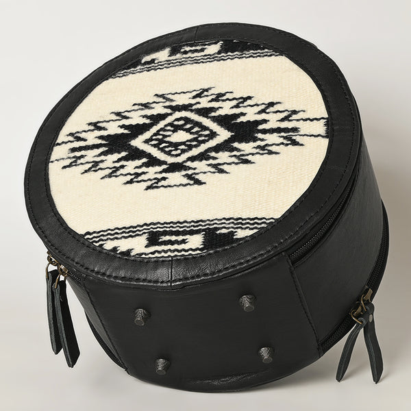 ADBG1391 American Darling Western Leather Canteen Bag with Hand Woven Saddle Blanket & Tooled Strap