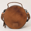 ADBG1391 American Darling Western Leather Canteen Bag with Hand Woven Saddle Blanket & Tooled Strap