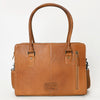 ADBG1393 American Darling Western Leather Tote Bag with Hair-On Cowhide & Hand-Tooled Floral Detailing