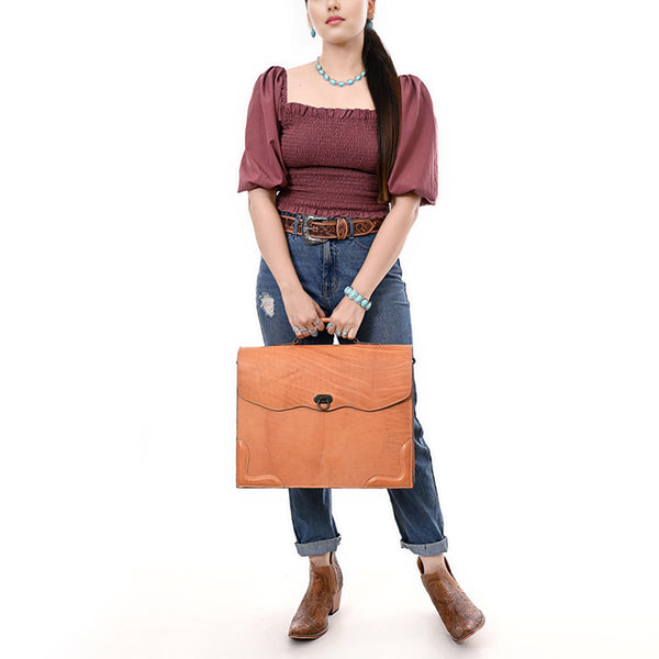 ADBG1395 American Darling Western Genuine Leather Briefcase Bag by American Darling - Premium Handcrafted Tote