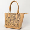 ADBGZ794 Hand-Tooled Leather Western Tote with Braided Handles - American Darling