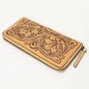 ADBGZ798 Hand-Tooled Genuine Leather Western Organiser - Floral Carving