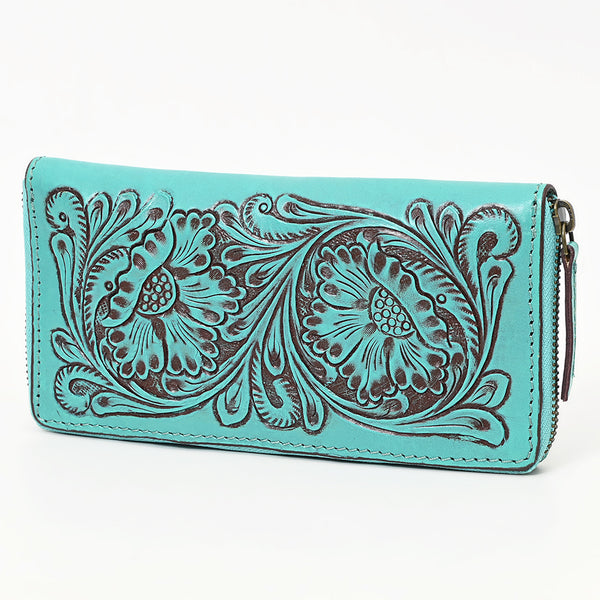 ADBGZ798 Hand-Tooled Genuine Leather Western Organiser - Floral Carving