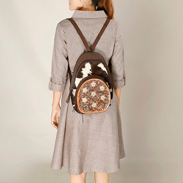 ADBGA508 American Darling Western Leather Backpack Hand Tooled Cowhide Purse