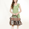 ADBG1397 American Darling Western Leather Briefcase Bag with Hand-Tooled Floral & Hair-On Cowhide
