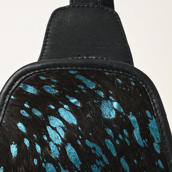 ADBG1146 American Darling Floral Hand Tooled Bag -Hair on Cowhide Sling