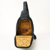 ADBG1146 American Darling Floral Hand Tooled Bag -Hair on Cowhide Sling