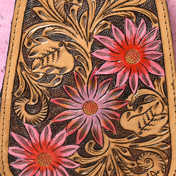 ADBG1146 American Darling Pink Cowhide Sling Bag -Tooled Leather Backpack