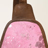 ADBG1146 American Darling Pink Cowhide Sling Bag -Tooled Leather Backpack