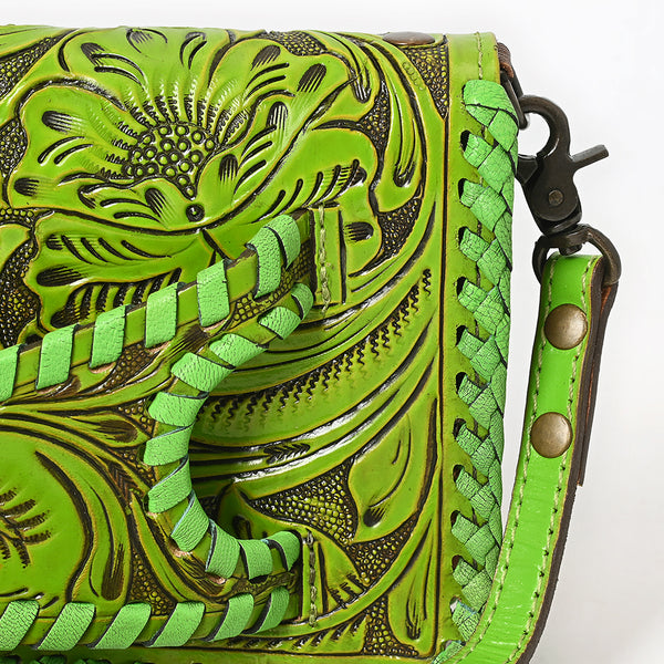 ADBG1228 American Darling Western Hand-Tooled Leather Clutch Bag with Floral Carving