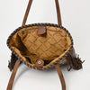 ADBG1113 American Darling Hand-Woven Saddle Blanket Western Tote Bag Genuine Leather Fringe Purse