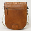 ADBG1418 American Darling Hand-Tooled Western Leather Small Crossbody Bag | Genuine Floral Carved Purse