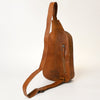 ADBG1425 American Darling Hand-Tooled Western Leather Sling Bag | Genuine Leather Floral Carved