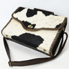 ADBGM377 Hair-On Cowhide Messenger Bag with Top Handle & Turn Lock - Western Briefcase Messenger