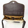 ADBGM377 Hair-On Cowhide Messenger Bag with Top Handle & Turn Lock - Western Briefcase Messenger