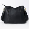 ADBGA512 American Darling Hand Tooled Leather & Hair-On Cowhide Hobo Bag Fringe
