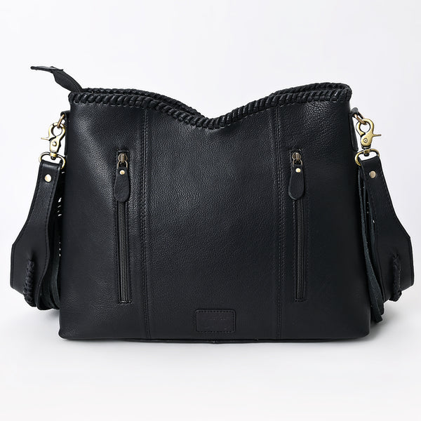 ADBGA512 American Darling Hand Tooled Leather & Hair-On Cowhide Hobo Bag Fringe