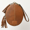 ADBGA516 American Darling Western Leather Hand Tooled Floral Carved Wristlet Bag