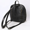 ADBGZ814 Black Hand-Tooled Leather Backpack - Western Floral Carved Daypack
