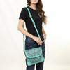 ADBG1109 American Darling Hand-Tooled Genuine Leather Western Envelope Bag Floral Carved Crossbody