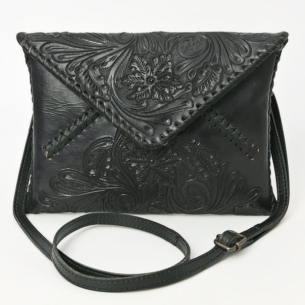 ADBG1109 American Darling Hand-Tooled Genuine Leather Western Envelope Bag Floral Carved Crossbody