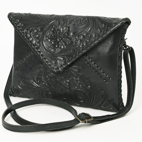 ADBG1109 American Darling Hand-Tooled Genuine Leather Western Envelope Bag Floral Carved Crossbody