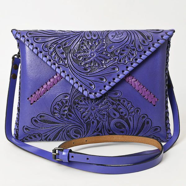 ADBG1109 American Darling Hand-Tooled Genuine Leather Western Envelope Bag Floral Carved Crossbody