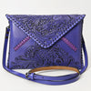 ADBG1109 American Darling Hand-Tooled Genuine Leather Western Envelope Bag Floral Carved Crossbody