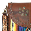 ADBGA526 American Darling Western Leather Hand Woven Saddle Blanket Cross body Bag