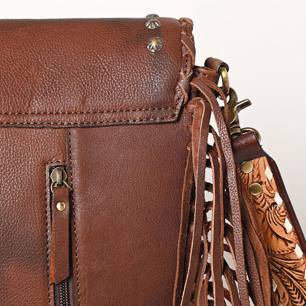 ADBGA526 American Darling Western Leather Hand Woven Saddle Blanket Cross body Bag