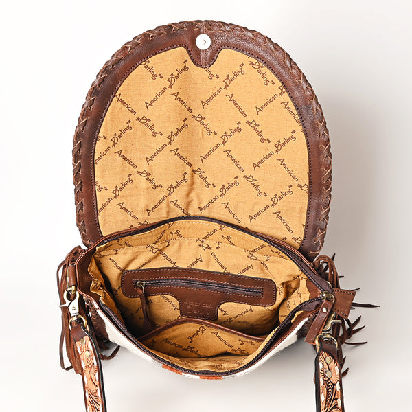 ADBGA526 American Darling Western Leather Hand Woven Saddle Blanket Cross body Bag