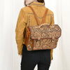 ADBG1426 American Darling Western Leather Hand-Tooled Backpack Bag with Genuine Leather & Cowhide Detail