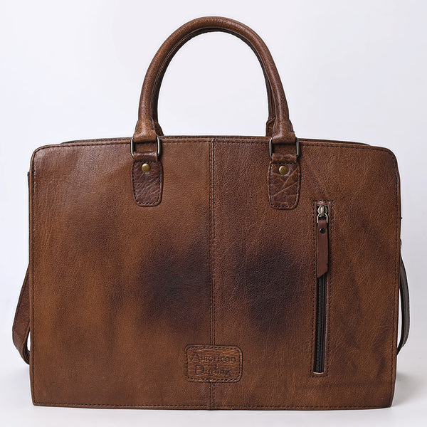 ADBG1429 American Darling Hand-Tooled Genuine Leather Western Tote Bag | Floral Carved Artisan Design