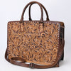 ADBG1429 American Darling Hand-Tooled Genuine Leather Western Tote Bag | Floral Carved Artisan Design