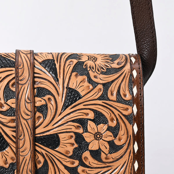 ADBGA530 American Darling Western Leather Hand Tooled Floral Small Cross body Bag