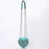 ADBGZ819 Heart-Shaped Hand-Tooled Leather Crossbody Canteen Bag with Chain Strap
