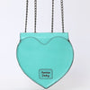 ADBGZ819 Heart-Shaped Hand-Tooled Leather Crossbody Canteen Bag with Chain Strap