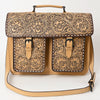 ADBGZ824 Hand-Tooled Leather Western Bag Double Pocket Briefcase Style