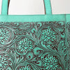 ADBGZ825 Hand-Tooled Leather Western Tote Bag - Large Floral Design